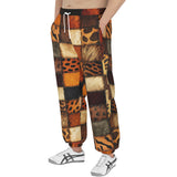 Men's Sweatpants Safari Animals Grungy Patchwork