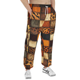 Men's Sweatpants Safari Animals Grungy Patchwork