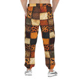 Men's Sweatpants Safari Animals Grungy Patchwork