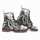 Leather Boots White Octopus Tentacles