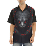 Hawaiian Shirt Black and Red Snake