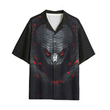 Hawaiian Shirt Black and Red Snake