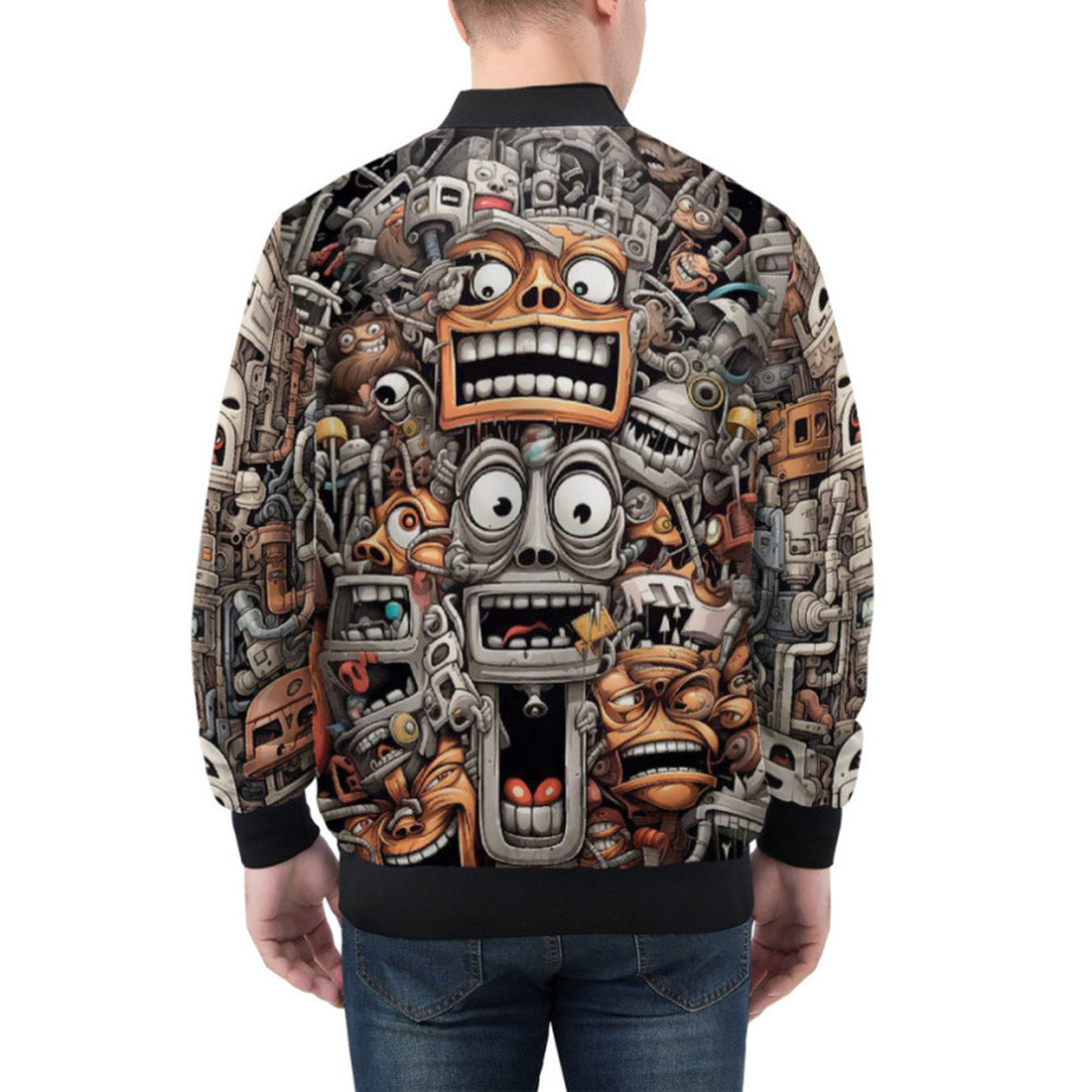 Bomber Jacket Cartoon Robots Art CoolWear