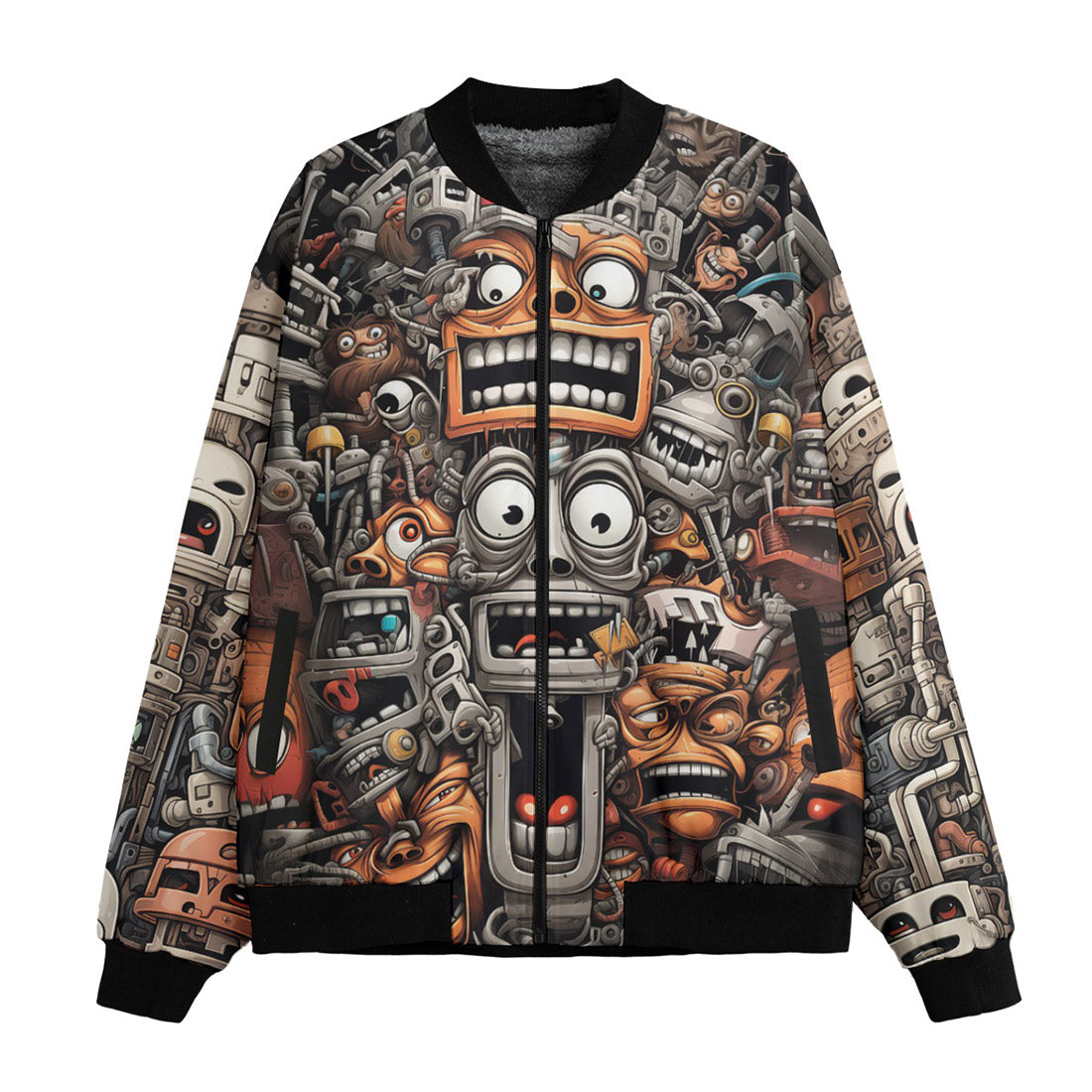 Bomber Jacket Cartoon Robots Art CoolWear