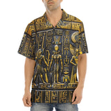 Hawaiian Shirt Egyptian Characters Engraved in Gold