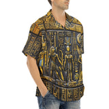 Hawaiian Shirt Egyptian Characters Engraved in Gold