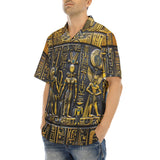 Hawaiian Shirt Egyptian Characters Engraved in Gold