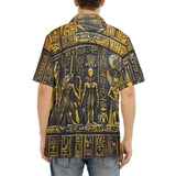 Hawaiian Shirt Egyptian Characters Engraved in Gold