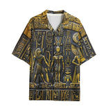 Hawaiian Shirt Egyptian Characters Engraved in Gold