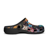 Classic Clogs Colorful Cats Art Pattern