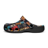 Classic Clogs Colorful Cats Art Pattern
