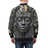 Bomber Jacket 3D Robot Head with Gears