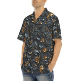 Hawaiian Shirt Colorful Swirls on Black