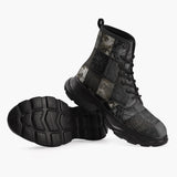 Casual Leather Chunky Boots Gothic Patchwork Collage