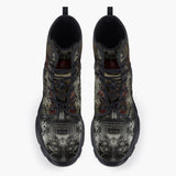 Casual Leather Chunky Boots Grungy Patchwork