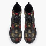 Casual Leather Chunky Boots Grungy Gothic Patchwork Collage