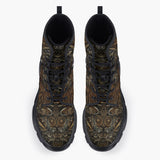 Casual Leather Chunky Boots Engraved Artwork of Iron Eagle