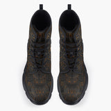 Casual Leather Chunky Boots Golden Mayan Art