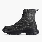 Casual Leather Chunky Boots Antique Metal Wall Art