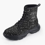 Casual Leather Chunky Boots Antique Metal Wall Art