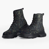 Casual Leather Chunky Boots Blackboard Math Formulas