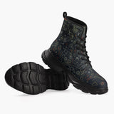 Casual Leather Chunky Boots Blackboard Math Formulas