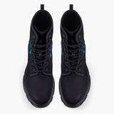 Casual Leather Chunky Boots Blue Tiger in Flame