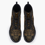 Casual Leather Chunky Boots Leopard Artwork