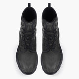 Casual Leather Chunky Boots White Tiger with Flame