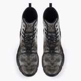 Casual Leather Chunky Boots White Plaster Lion Head