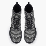 Casual Leather Chunky Boots Plaster Lion Swirling Storm