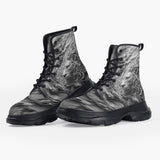 Casual Leather Chunky Boots Plaster Lion Swirling Storm