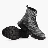 Casual Leather Chunky Boots Plaster Lion Swirling Storm