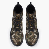 Casual Leather Chunky Boots Camouflage