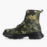 Casual Leather Chunky Boots Hi-Tech Camouflage