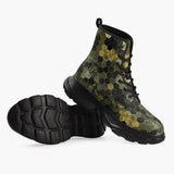 Casual Leather Chunky Boots Hi-Tech Camouflage