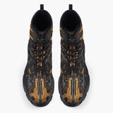 Casual Leather Chunky Boots Golden Guns and Ammo Collage