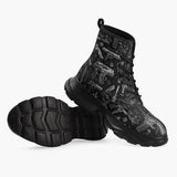 Casual Leather Chunky Boots Guns and Ammo Artwork