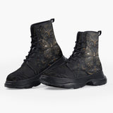 Casual Leather Chunky Boots Gothic Metal Butterfly