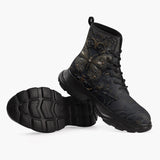 Casual Leather Chunky Boots Gothic Metal Butterfly