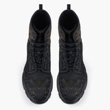 Casual Leather Chunky Boots Gothic Butterfly Rusty Metal