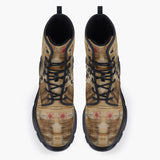 Casual Leather Chunky Boots Vintage Japanese Samurai Skull