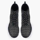 Casual Leather Chunky Boots Metal Chainmail Print