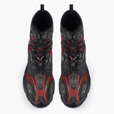 Casual Leather Chunky Boots Dragon Skull Artwork