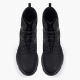 Casual Leather Chunky Boots Skulls with Sword