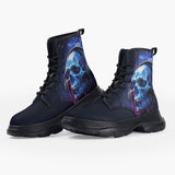 Casual Leather Chunky Boots Neon Skull in Headphones