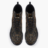 Casual Leather Chunky Boots Steampunk Mechanical Gears