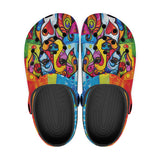 Classic Clogs Colorful Dog Abstract Shapes
