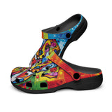 Classic Clogs Colorful Dog Abstract Shapes