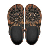 Classic Clogs Wooden Texture Octopus Emblem